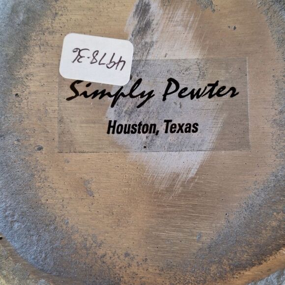 Large Vintage Mexican Pewter Salad Serving Bowl Set NEW in original Box Unused - Picture 12 of 16